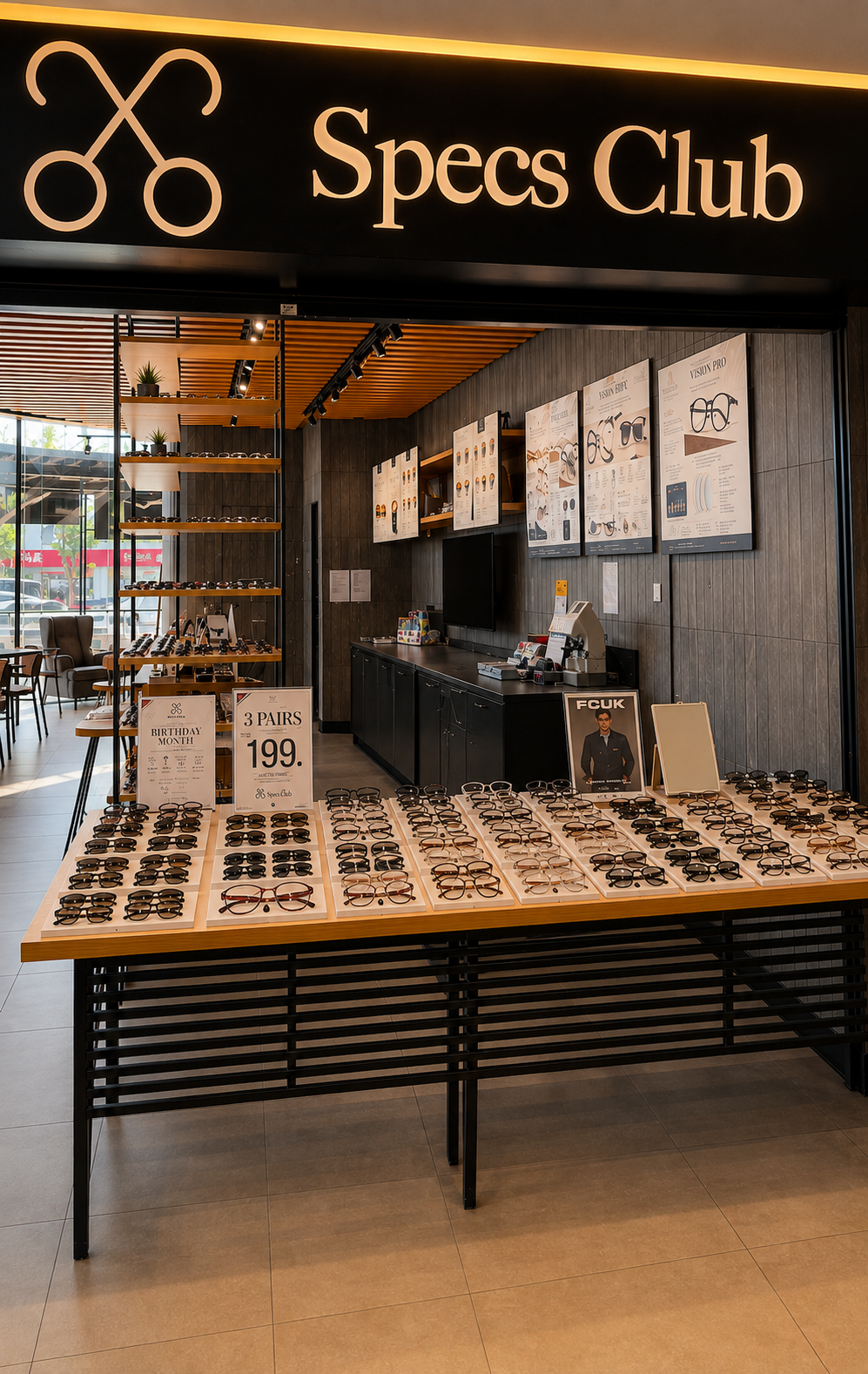Inside the real Specs Club eyewear store in Kuantan